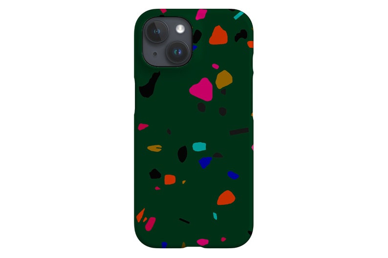 Neon Granite Phone Case for iPhone 13 12 11 XS XR SE 2020 8 7 Pro Max Mini Samsung Galaxy Cover Google Pixel Terrazzo Marble Green image 1