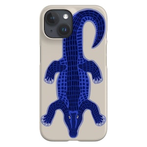 Coque de portable crocodile colorée | Reptile mignon | Coque pour iPhone 15 14 13 12 11 SE Max Pro - Samsung Galaxy S24 - Google Pixel 8 | Blanc cassé