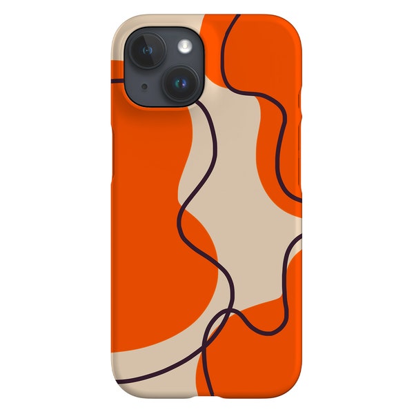 Minimalist Lines Limited-Edition Phone Case | Abstract Shapes | Phone Case For iPhone 13 12 11, Samsung Galaxy, Google Pixel | Orange Beige