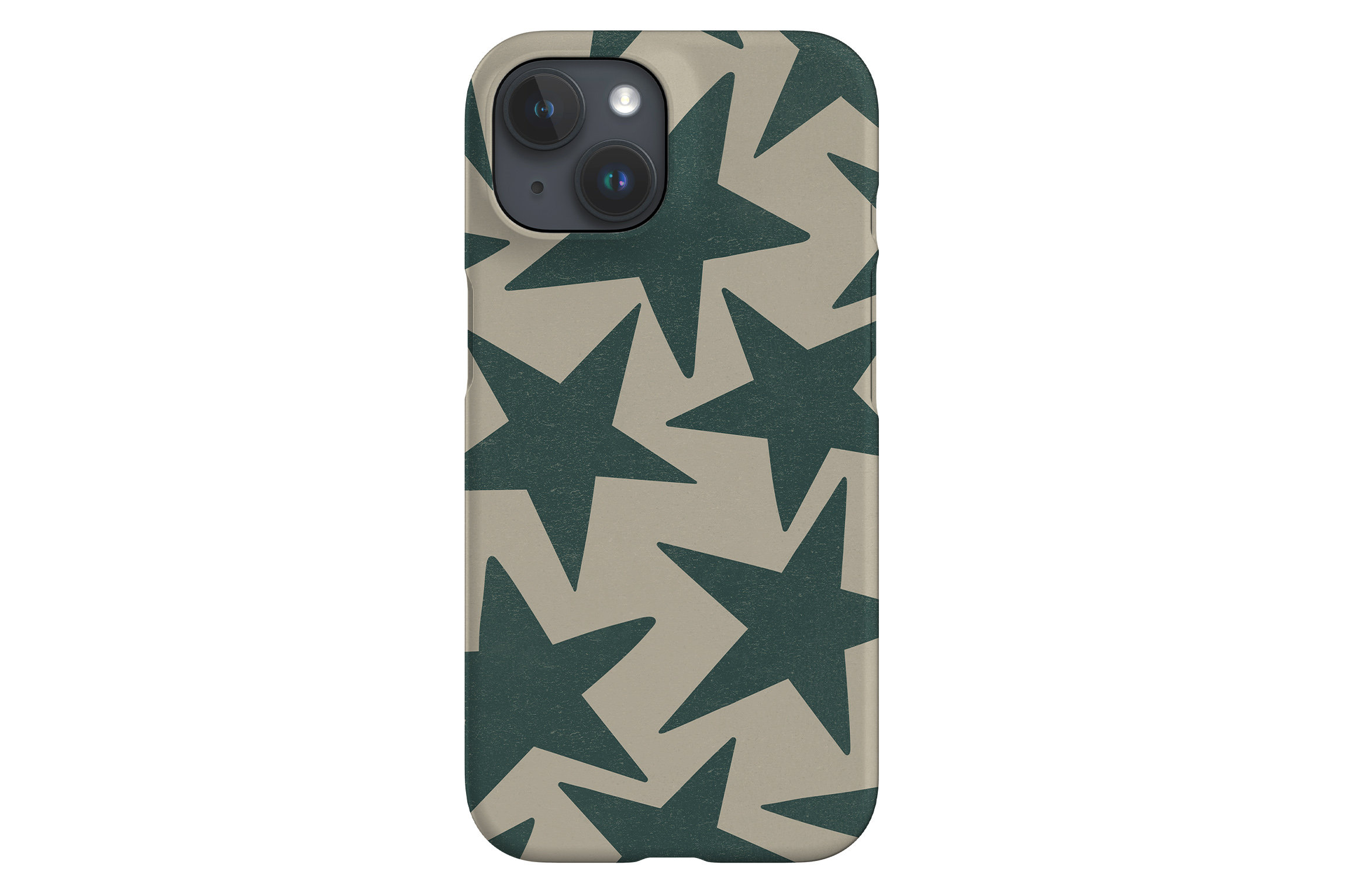 Vintage Large Stars Phone Case | Y2K | Cover for iPhone 16 15 14 13 12 SE Max Pro - Samsung Galaxy S24 - Google Pixel 8 | Moody Beige Green