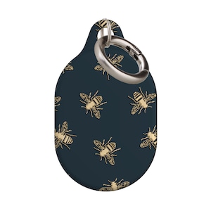 Bees Print AirTag Case Limited-Edition Apple AirTag Holder Cover Keychain Keyring | Bee Print Designer | Protective AirTag Case | Bumble bee