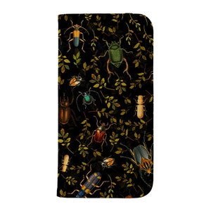 Vintage Beetle Dance By Uta Naumann Wallet Folio Phone Case | Mystic Insect Plants iPhone 14 13 12 Samsung Galaxy Case By Harper & Blake