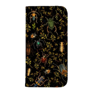 Vintage Beetle Dance By Uta Naumann Wallet Folio Phone Case | Mystic Insect Plants iPhone 14 13 12 Samsung Galaxy Case By Harper & Blake