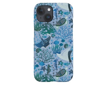 Underwater Whimsy Garden by Delively Dewi Phone Case | Stingray Turtle Seahorse iPhone 14 Samsung Galaxy Google Pixel Case By Harper & Blake