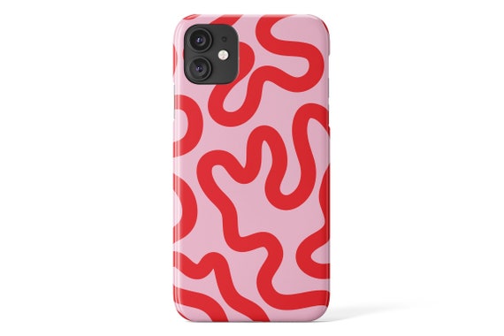 Swirl Phone Case Cute Y2k Swirl Lines Iphone Case Pink Red Etsy