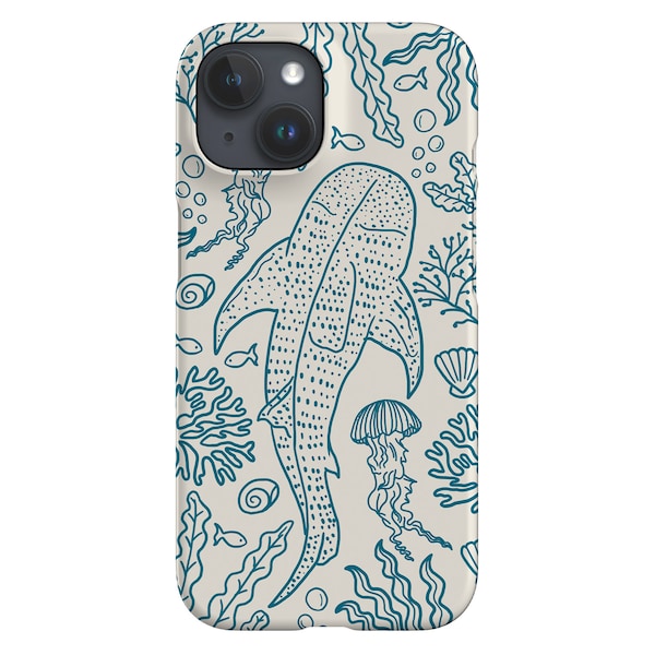 Whale Shark Coral Reef Limited-Edition Phone Case | Ocean Sea Jellyfish | Phone Case For iPhone 14 13 12 Samsung Galaxy Google Pixel | Beige