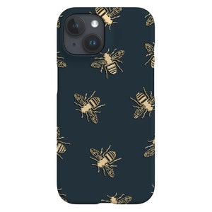 BEE PHONE CASE – iPhone Case – Samsung Galaxy Cell Phone Cover – Google Pixel Shell – Insect Designer Gloss Case for iPhone 13, 12 - Green