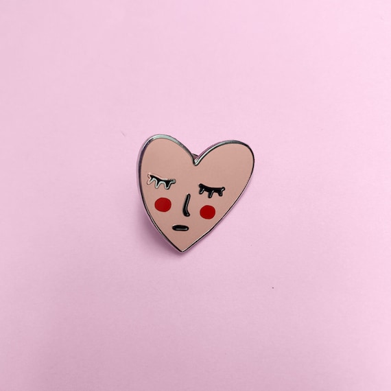 Pink heart Enamel Pin Badge