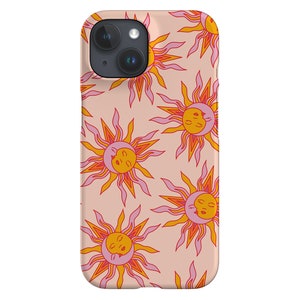 Capa para celular com lua e sol: design celestial rosa