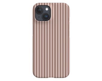 Line Study Stripes Phone Case: Blush Pink Taupe; iPhone, Galaxy, Pixel