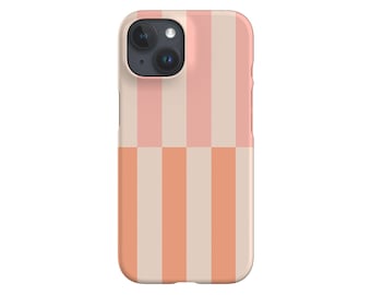 Abstract Geometric Shifted Stripes Phone Case: iPhone, Samsung, Pixel; Neutral Pink