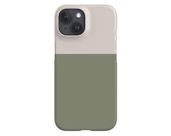 Color Block Phone Case: Linen Moss Green, Minimalist iPhone, Samsung, Pixel