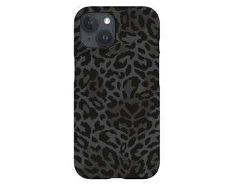 Funda para teléfono con estampado de leopardo gris: Funda de diseño con estampado animal