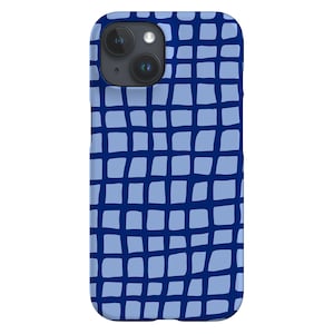 Pool Handyhülle | Urlaub Sommer Check Grid | Hülle für iPhone 16 15 14 13 12 SE Max Pro - Samsung Galaxy S24 - Google Pixel 8 | Dunkelblau
