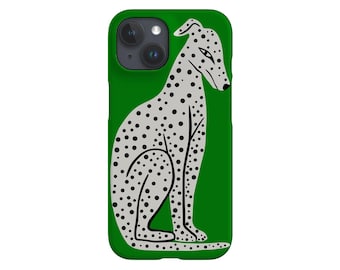 Abstract Dalmatian Dog Phone Case: Green iPhone, Samsung, Pixel