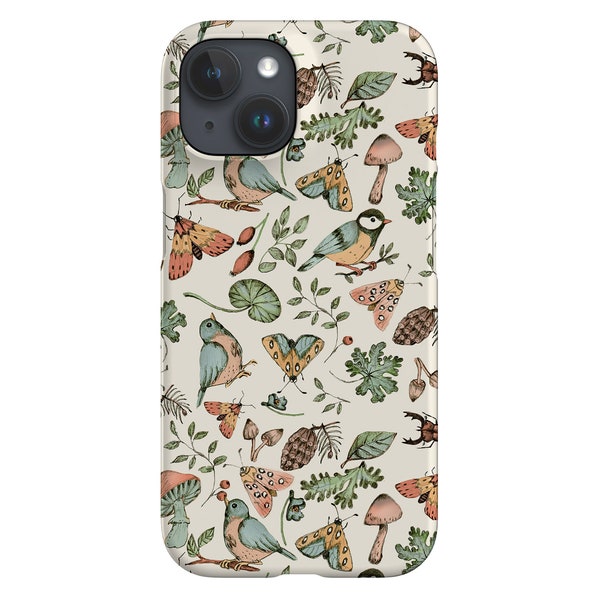 Little Forest by Petit Faon Prints Phone Case | Bird Mushroom Acorn Leaves iPhone 14 13 Samsung Galaxy Google Pixel Case By Harper & Blake