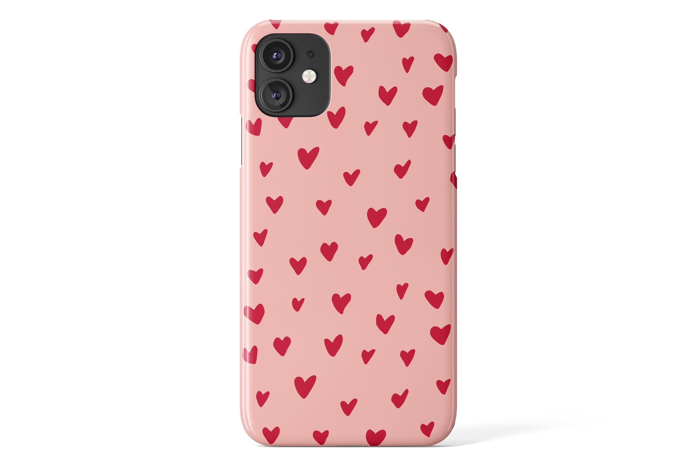 Gifts for Her & Him Red Phone Case For iPhone 13 12 11 Samsung Galaxy Google Pixel Heart Stripe Limited-Edition Unique Phone Case