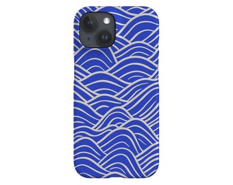 Blue Waves-telefoonhoesje: abstract oceaanontwerp