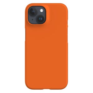 Custodia per telefono a blocchi semplici / Colore minimalista / Cover per iPhone 16 15 14 SE Max Pro - Samsung Galaxy S25 - Google Pixel 9 / Tramonto Tangergine