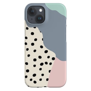 pour portable à pois | Résumé des formes ondulées | Coque pour iPhone 16 15 14 13 12 11 SE Max Pro - Samsung Galaxy S24 - Google Pixel 8 | Pastel