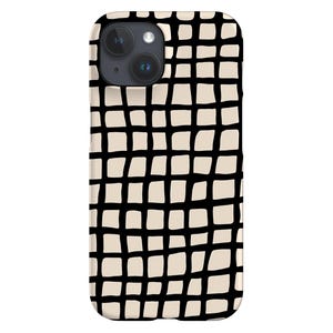 Pool Handyhülle | Urlaub Sommer Check Grid | Hülle für iPhone 16 15 14 13 12 SE Max Pro - Samsung Galaxy S25 - Google Pixel 8 | Schwarz Creme