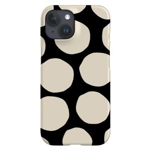 Große Vollmond Handyhülle: Schwarzes Tupfen Design