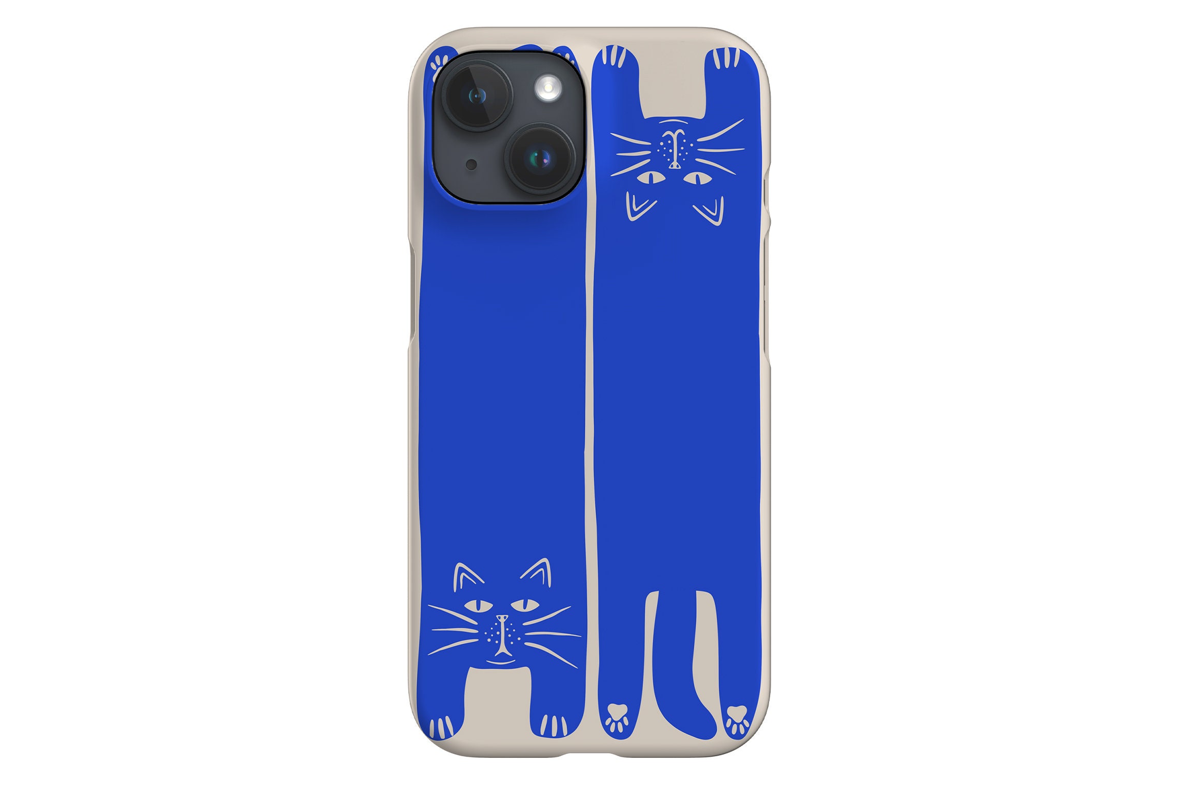 Zwei Katzen Handyhülle | Blaue Kätzchen, weisser Hintergrund
