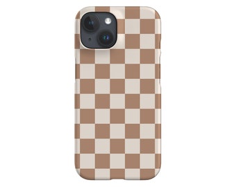 Check Pattern Limited-Edition Unique Phone Case | Gifts for Her & Him | Phone Case For iPhone 13 Samsung Galaxy Google Pixel | Brown White