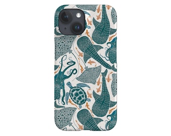 Whale Shark Aqua by Denes Anna Design Phone Case | Turtle Octopus Fish iPhone 16 15 14 13 Samsung Galaxy Google Pixel Case By Harper & Blake