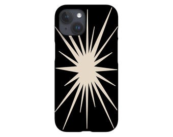 Bohemian Star Phone Case: Abstract Boho Design; Black