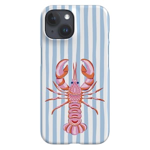 Homard on Stripes by Vivian Hasenclever | Coque Ocean Sea pour iPhone 16 15 14 13 Samsung Galaxy S25 Google Pixel 9 Harper & Blake