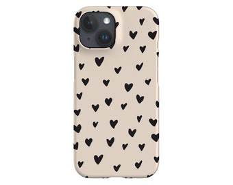 Unique en son genre Black Hearts en édition limitée | Cadeaux pour elle et lui| Coque de portable pour iPhone 13 12 11, Samsung Galaxy, Google Pixel | Crème