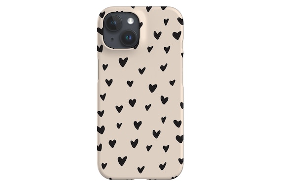 Buy Black Hearts Phone Case: Cream Beige, Hand-designed Online in
