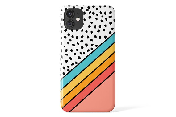 Google Pixel Cover Yellow Colour Block Blue Spots Thunderbolt Geometric Thunderbolt iPhone Case Samsung Galaxy Shell Dot
