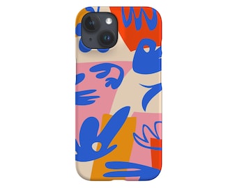 Matisse Plant Collage Phone Case: Abstract Art Cover; Cobalt Orange