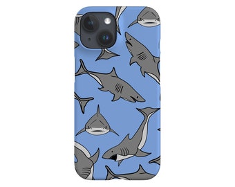 Blue Shark Pattern Phone Case | Ocean Animal Cover