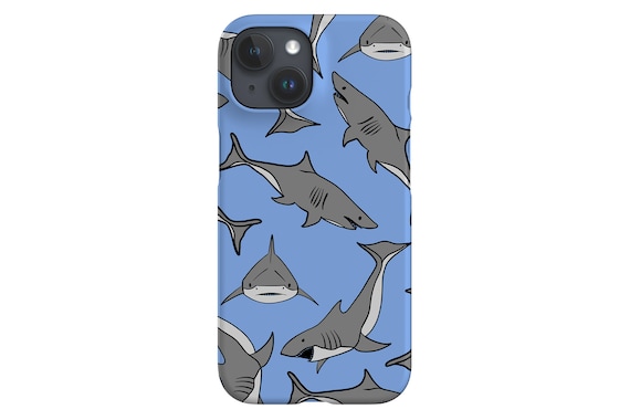 Blue Shark Pattern Phone Case | Ocean Animal Cover - Etsy Blue Shark Pattern Phone Case | Ocean Animal Cover - Etsy