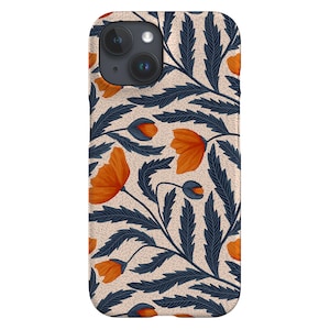 Custodia per telefono Poppy Flowers di Denes Anna Design / Custodia per iPhone 16 15 14 Samsung Galaxy Google Pixel con fiori botanici arancioni di Harper & Blake