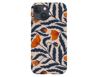 Coque pour portable Anna Design fleurs de pavot | Étui orange pour iPhone 14 13 12 Samsung Galaxy Google Pixel Botanical Florals par Harper & Blake