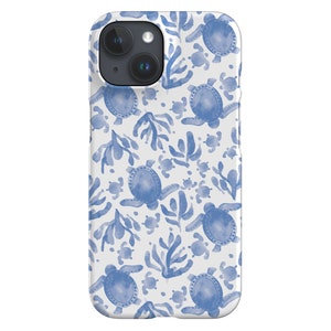 Blue Turtles by Dawn of Designs Phone Case | Cute Sea Ocean Coral Reef iPhone 14 13 12 Samsung Galaxy Google Pixel Case By Harper & Blake