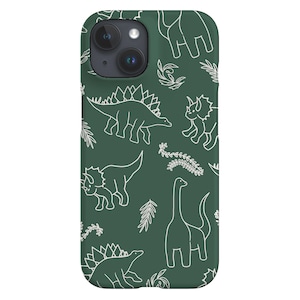 Etui pour portable dinosaures | Mignonnes plantes dinosaures kawaii | Coque pour iPhone 16 15 14 13 12 11 SE Max Pro - Samsung Galaxy S24 - Google Pixel 8 | Kaki