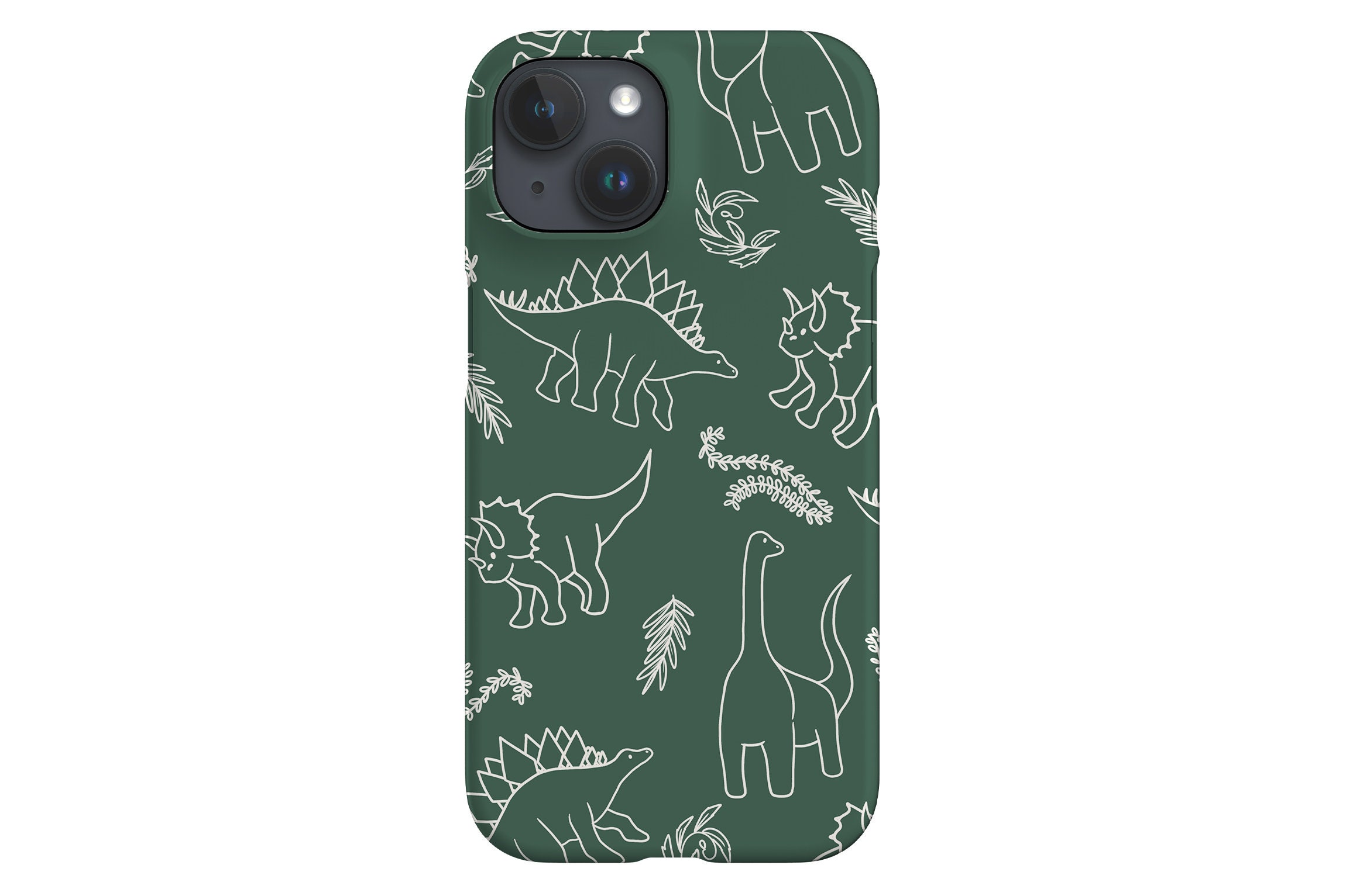 Custodia Per IPhone SE/8/7 4,7" Con Motivo Dinosauro Kawaii – Silicone Morbido Antiurto, Protezione Fotocamera (Beige)