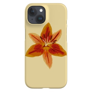 Étui pour portable Lily Placement | Fleur abstraite | Coque pour iPhone 16 15 14 13 12 11 SE Max Pro - Samsung Galaxy S24 - Google Pixel 8 | Jaune