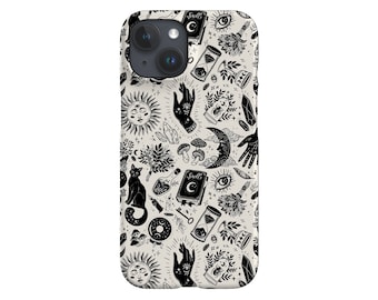 Witchy Things Phone Case Case: Art by Serena Archetti Design, Moon, Cat