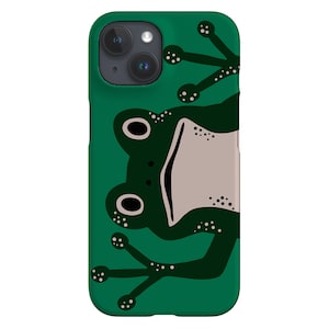 Frosch Handyhülle | Mutiges niedliches Amphibientier | Hülle für iPhone 16 15 14 13 12 11 SE Max Pro - Samsung Galaxy S24 - Google Pixel 8 | Grün