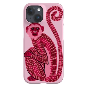 Rosa apa-mobilskal: Djungeldjurstryck