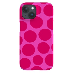 Custodia per telefono Full Moon / Cute Polka Dot Spot / Cover per iPhone 16 15 14 13 12 11 SE Max Pro - Samsung Galaxy S24 - Google Pixel 8 / Rosa acceso