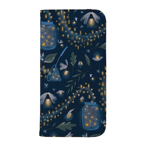 Catching Fireflies by Becca Story Smith Wallet Folio Phone Case | Night Lantern Insect iPhone 14 13 12 Samsung Galaxy Case By Harper & Blake