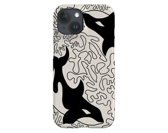 Oversized Orca Coral Reef Limited-Edition Phone Case | Killer Whale Ocean | Phone Case For iPhone 14 13 Samsung Galaxy Google Pixel | Cream