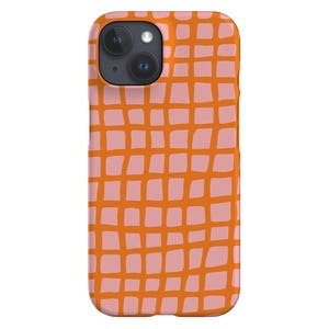 Pool Handyhülle | Urlaub Sommer Check Grid | Hülle für iPhone 16 15 14 13 12 SE Max Pro - Samsung Galaxy S25 - Google Pixel 8 | Pink-Orange